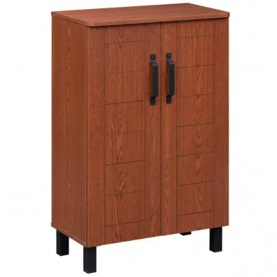 Costway 5-tier Shoe Storage Cabinet Freestanding Wooden Shoe Rack Organizer-brown In Multi