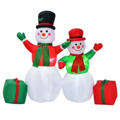 Costway 6 Feet Christmas Inflatable Snowmen Blow Up Christmas Decoration In Multi