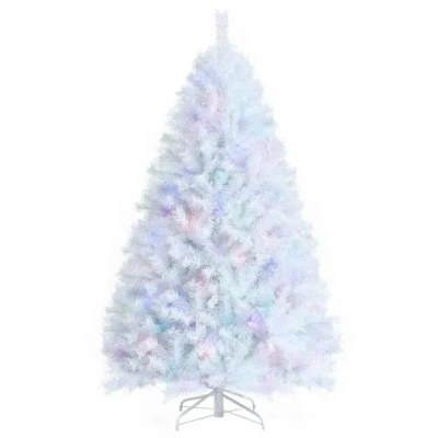 Costway 6 Feet Iridescent Tinsel Artificial Christmas Tree With 792 Branch Tips In Blue