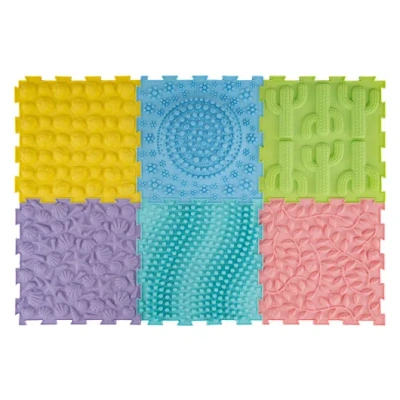 Costway 6 Pcs Interlocking Sensory Mats With Rich Colors For Kids Adults-color In Multi