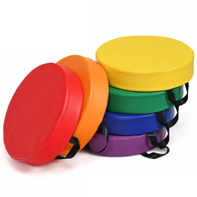 Costway 6 Pieces 15 Inch Round Toddler Floor Cushions For Kids-multicolor In Animal Print