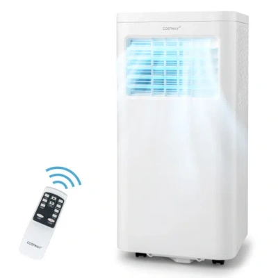 Costway 6000 Btu(sacc) Portable Air Conditioner Cools 250 Sq. Ft In White