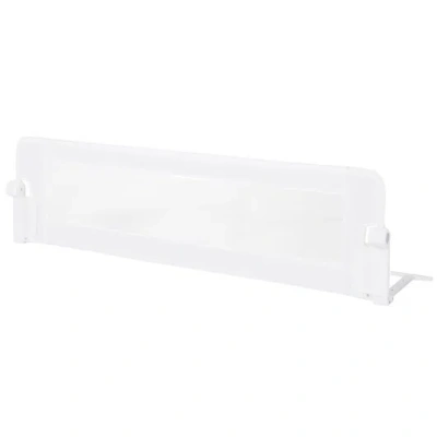 Costway 60-inch Foldable Bed Rail Swing Down Baby Bed Guard Rail With Adjustable Safety Strap-white