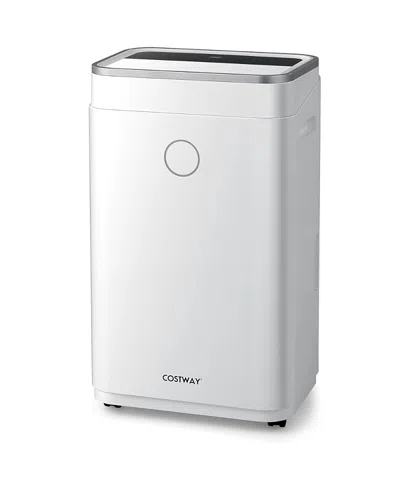 Costway 60-pint Dehumidifier For Home & Basements 4000 Sq. Ft With 3-color Digital Display In Silver