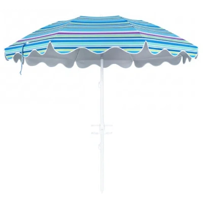 Costway 6.5 Ft Beach Umbrella Upf 50+ With Sand Anchor For Garden Pool Backyard-blue In Multi
