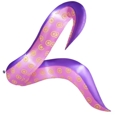 Costway 6.5 Ft Inflatable Tentacles With Led Lights And Suction Cups In Blue