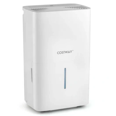 Costway 65 Pints Dehumidifier With 24h Timer And Led Display-white In Multi