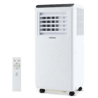 Costway 6500 Btu(10000 Btu Ashrae) Portable Air Conditioner 3 -in-1 Air Cooler Dehumidifier Fan 24h Timer In White