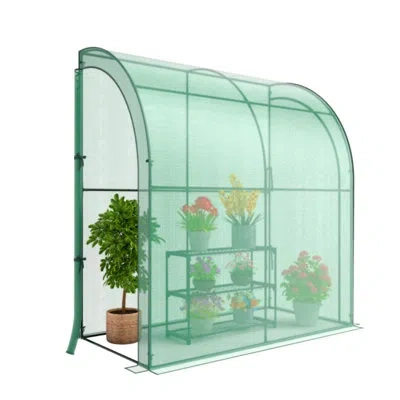 Costway 6.54' W X 3.20' D Lean-to Greenhouse
