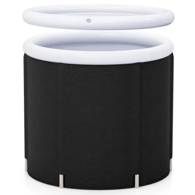 Costway 66 Gal Outdoor Ice Plunge Tub With Lid At Home In Black