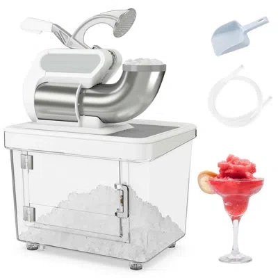 Costway 660lbs/h Commercial Ice Crusher With Dual Blades Safety On/off Switch For Home In White