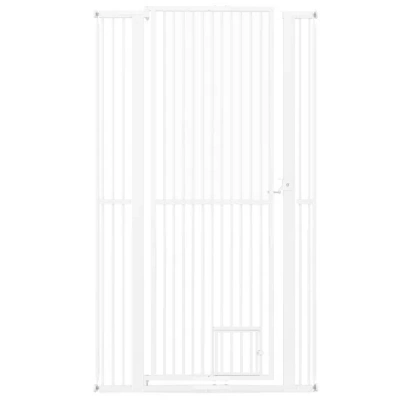 Costway 67.5" Extra Tall Pet Gate Heavy-duty Metal Cat Gate With 30.5"-41" Wide Opening-white