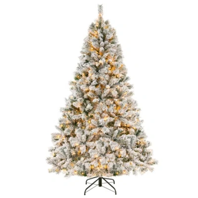 Costway 6/7/8 Feet Artificial Xmas Tree 3-minute Quick Shape-7 Ft In Green