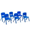 Costway 6-pack Kids Plastic Stackable Classroom Chairs-blue In Blue