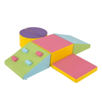 Costway 6-piece Foam Climbing Blocks With Hook And Loop Fasteners In Multi