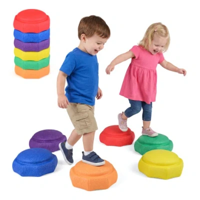 Costway 6-piece Stepping Stones For Kids For Sensory Play And Coordination In Multi