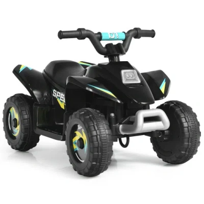 Costway 6v Kids Electric Atv 4 Wheels Ride-on Toy -black