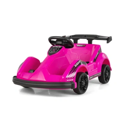 Costway 6v Kids Ride On Go Cart With Remote Control And Safety Belt-pink