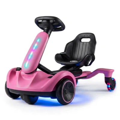 Costway 6v Ride-on Drift Car With Lights And Adjustable Seat-pink