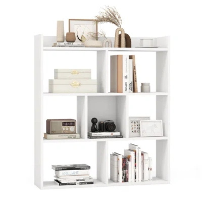 Costway 7 Cubes Open-back Bookshelf With Anti-toppling Devices-white