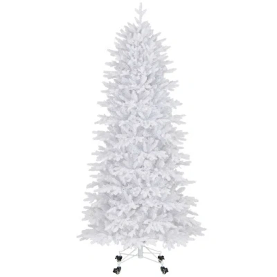 Costway 7 Ft Artificial Xmas Tree With 1880 Pe Pvc Branch Tips For Party And Carnival In White