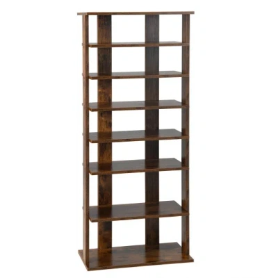 Costway 7 Tiers Vertical Shoe Rack For Front Door-rustic Brown