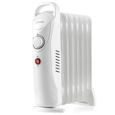 Costway 700w Electric Oil Filled Radiator Heater With Adjustable Thermostat-white