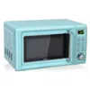 Costway 700w Retro Countertop Microwave Oven With 5 Micro Power And Auto Cooking Function-green