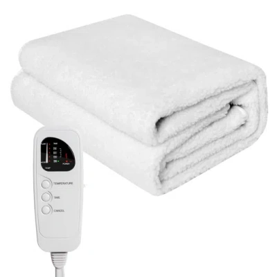 Costway 71 X 31 Inch Massage Bed Warmer Heating Pad With 5 Heat Settings In White