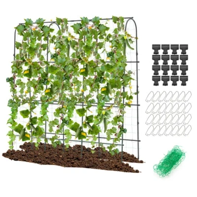 Costway 71 X 71 Inch U-shaped Tall Garden Arched Trellis For Climbing Plants In Animal Print
