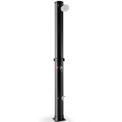 Costway 7.2 Feet Solar-heated Outdoor Shower With Free-rotating Shower Head-black