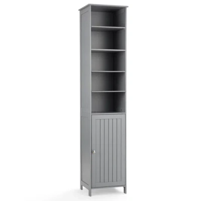 Costway 72 Inches Free Standing Tall Floor Bathroom Storage Cabinet-gray