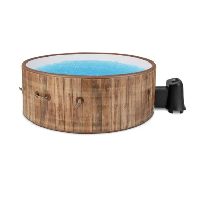 Costway 72 Inches Inflatable Hot Tub Spa With 120 Air Jets Electric Heater Pump For 4-6 Person-coffee In Brown