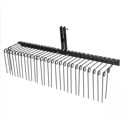 Costway 72" Pine Straw Rake With 30 Metal Coil Tines For Grass-black
