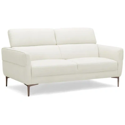 Costway 72.5 Inch Modern Fabric Loveseat Sofa Couch With Adjustable Headrest-white