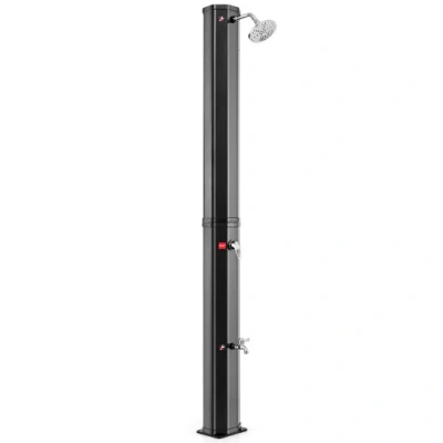 Costway 7.5 Feet 15.9 Gallon Solar Heated Outdoor Shower With Shower Head-black