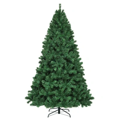 Costway 7.5 Feet Pre-lit Artificial Spruce Christmas Tree With 550 Multicolor Lights For Festival In Green