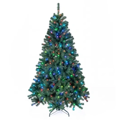 Costway 7.5/6 Ft Smart Pencil Christmas Tree With Remote App & Rgb Lights Music Sync-6ft In Multi