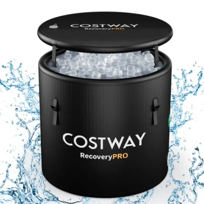 Costway 79 Gal Water Chiller Compatible Cold Plunge Tub With Cover-black In Multi