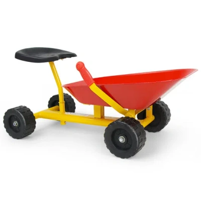 Costway 8 Inch Heavy Duty Kids Ride-on Sand Dumper With 4 Wheels-red In Multi