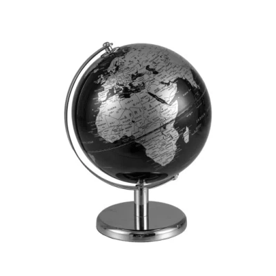 Costway 8" World Globe Modern Decorative Tabletop Earth Globe-silver In Multi