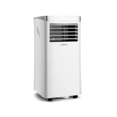 Costway 8000 Btu 3-in-1 Portable Air Conditioner With Remote Control-white In Multi