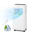 Costway 8000 Btu Portable Air Conditioner 3 In 1 Air Cooler With Fan & Dehumidifier 5000 Btu(8000btu Ashrae) In White