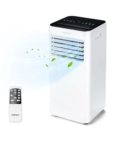 Costway 8000 Btu Portable Air Conditioner 4-in-1 Ac Unit With Cool Fan Dehum Sleep Mode In White