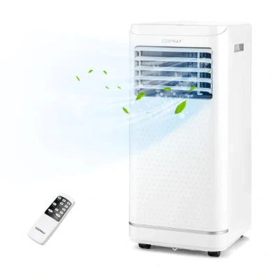 Costway 8000 Btu Portable Air Conditioner With Dehumidifier And Fan Mode In White