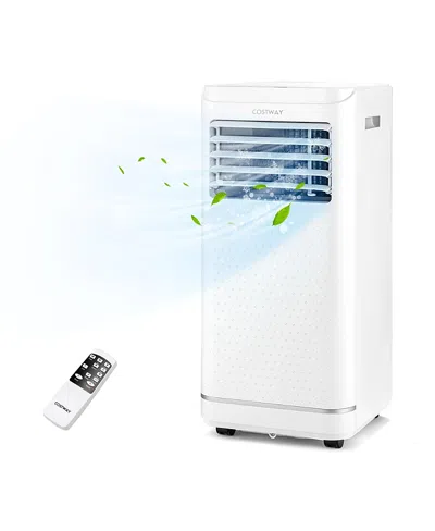 Costway 8000 Btu Portable Air Conditioner With Dehumidifier & Fan Mode, Up To 250 Sq. Ft In White