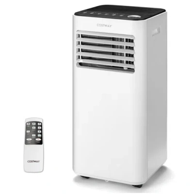 Costway 8000 Btu Portable Air Conditioner With Fan And Dehumidifier Mode-white