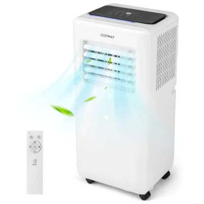 Costway 8000 Btu Portable Air Conditioner With Remote Control And Led Digital Display-white