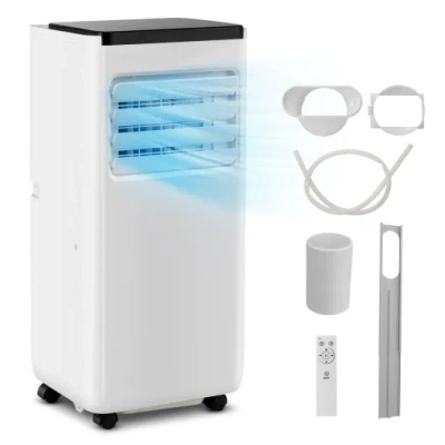Costway 8000 Btu Portable Air Conditioner With Remote Control Cools Up To 250 Sq. Ft In Red