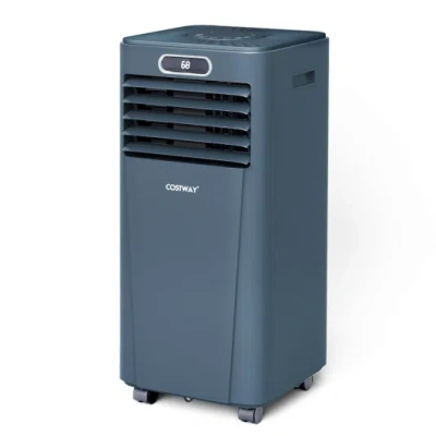 Costway 8000btu 3-in-1 Portable Air Conditioner With Remote Control-dark Blue